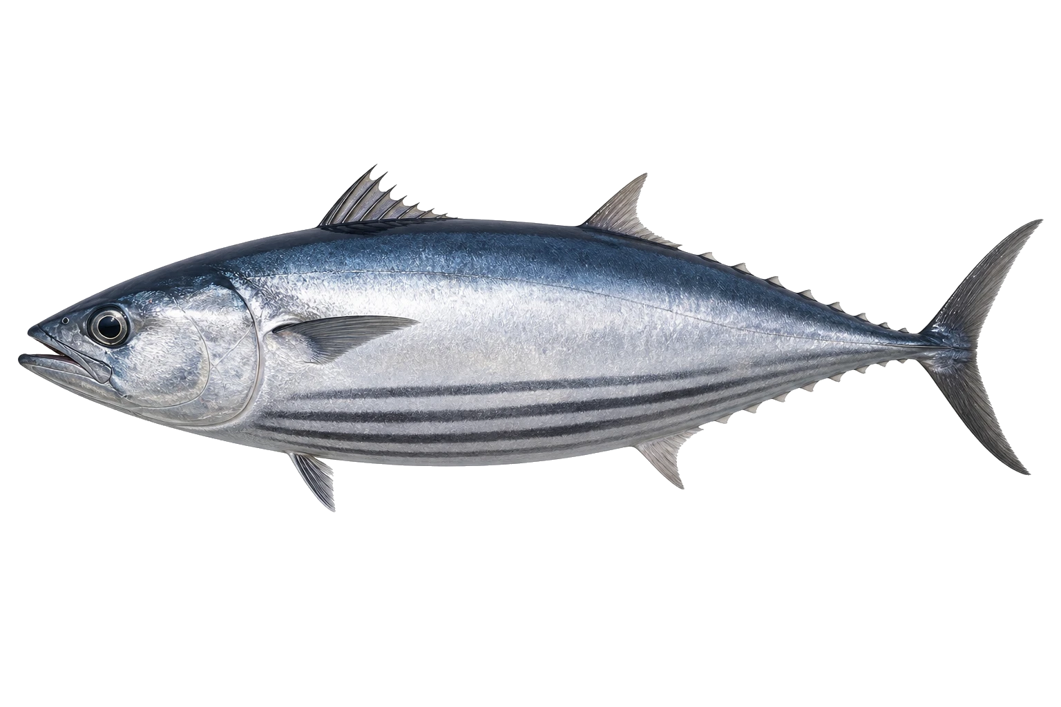 Ilustração realista de bonito-listrado