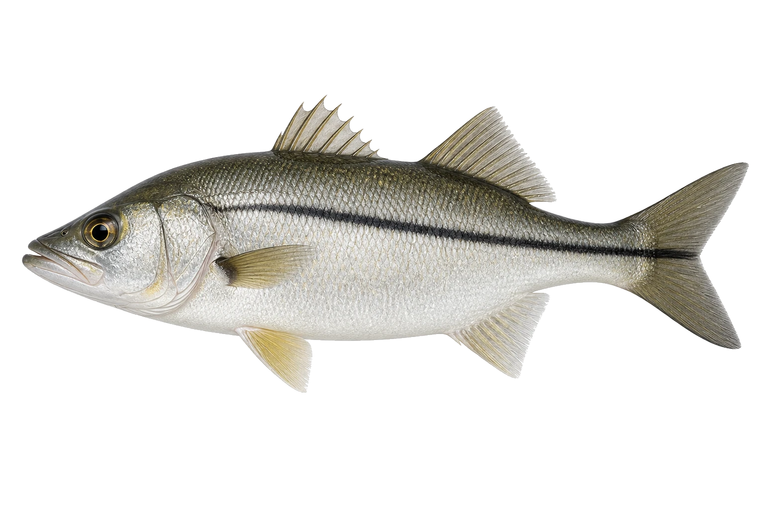 Ilustração realista de robalo-peva
